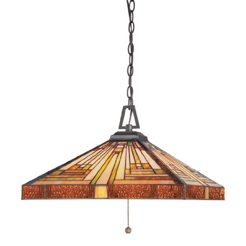 Quoizel TF885CVB Stephen Hanging Pendant Tiffany Lamp with 256 Pieces of Tiffany Glass, Vintage Bronze