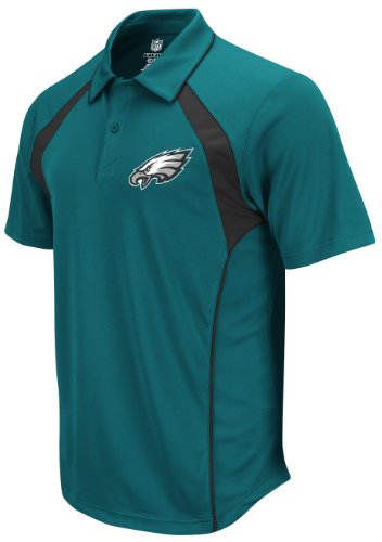 NFL Men's Philadelphia Eagles End Zone Trainer Polo (Jade, Small)
