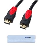 GTMax (10FT / Black&Red) HDMI With Ethernet Cable For VIZIO; Panasonic; Sharp; Phillips ; LG; Samsung ; TCL (Plasma / LED / LCD / 3D / Internet-Ready HDTV) ; Sony PS3 Playstation 3 / Microsoft Xbox 360 (Cleaning Microfiber Cloth)