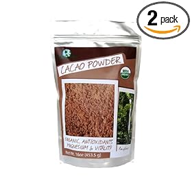 Natierra Organic Cacao Powder, 16 Ounce Bags (Pack of 2)