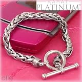 Karat Platinum Spiga Link Bracelet with Toggle Lock