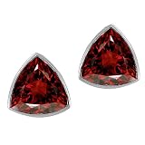 1.65 cttw Genuine Triangle Garnet Earrings - 14kt White or Yellow Gold