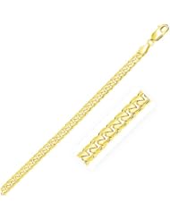 4.4mm 14K Yellow Gold Solid Miami Cuban Chain