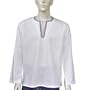 Mens Long Sleeve Casual Cotton Shirt Kurta India Chest 46 inches, White