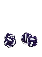 Ortiz & Reed Gemelos Multi-Color Knots Cufflinks (Azul Marino / Blanco)