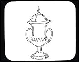 Decorated Mouse Pad with “black and white”, China, Asia, urn, trophy, decorative, design, container