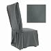 Ultra Suede Slate Grey Dining Slipcover Chair 648