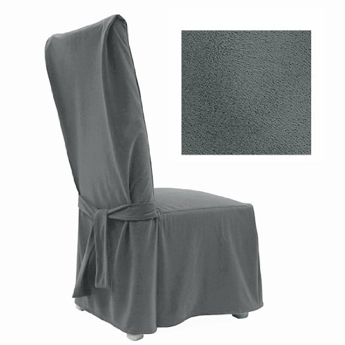 Ultra Suede Slate Grey Dining Slipcover Chair 648