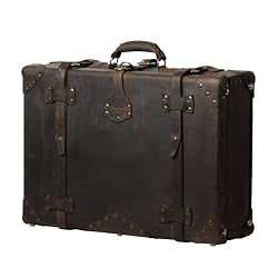 A Handmade Dark Coffee Brown Leather Suitcase, Luggage, Valise "They'll Fight Over When You're Dead"