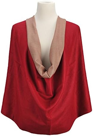 Mens Fashion Classic Scarf Feel Like Cashmere Solid Color Double Side Shawl Wine and camel