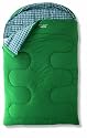 Gelert SBG185 Lakeside Double Sleeping Bag with Hood (Single Layer) Evergreen/ Blue Checked Lining