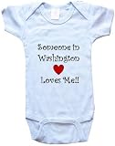 SOMEONE IN WASHINGTON LOVES ME - WASHINGTON BABY - State-series - White, Blue or Pink Onesie / Baby T-shirt