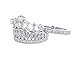 .925 Sterling Silver Cubic Zirconia Crown Tiara 2 Band Set Ring