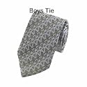 NEW SILK Boys Necktie Tie Silver Blue Ring Link