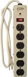 Coleman Cable 046908812 6 Outlet Metal Surge Protector with 3 Feet Cord