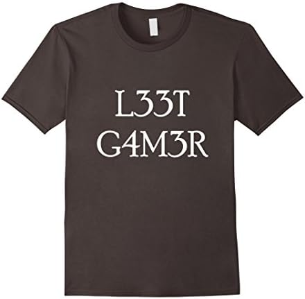 Men's Leet Gamer (L33T G4M3R) for PC, Computer or Console Gamers Medium Asphalt