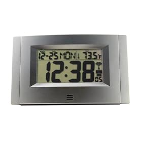 Digital Atomic Wall Clock - Silvertone