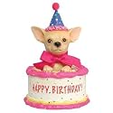Birthday Cake Celebrate Chihuahua Dog Pup Figurine
