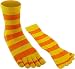 Adult Yellow & Orange Striped Toe Socks