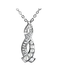 Sterling Silver Harley-Davidson Ladies Crossroads Necklace - June Freshwater Pearl