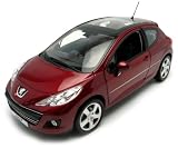 Peugeot 207 (2009) in Red (1:18 scale) Diecast Model Car