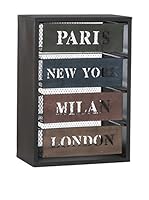 Metal Loft Unidad De Almacenamiento New York Loft Negro