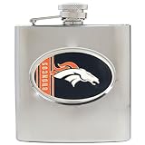 Denver Broncos 6oz Stainless Steel Hip Flask
