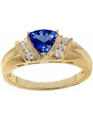 14K Yellow Gold Tanzanite and Diamond Ring -- LIFETIME WARRANTY