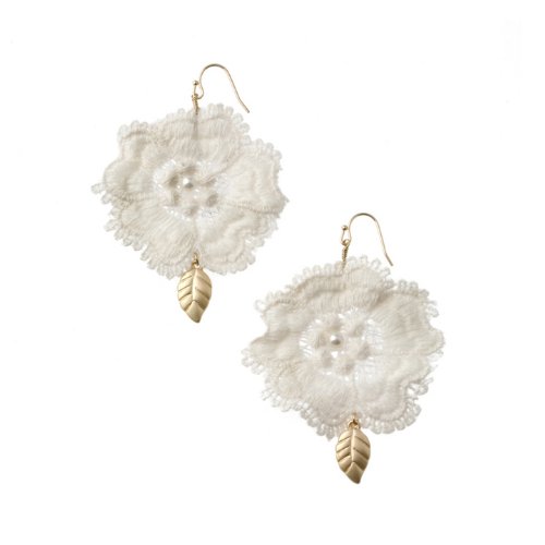 White Lace Flower Earring