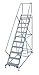 Cotterman 1711R2632A3E24B4W5C1P6 - Rolling Ladder 140 in.H 50 deg. Serrated