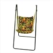 Swing Chair and Stand Combination Print: Haiti Terrace / Tropical Palm Black Stripe, Stand Finish: Green
