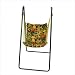 Swing Chair and Stand Combination Print: Tropical Palm Stripe Blue / Norway Powder Blue, Stand Finish: Green