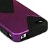 Dual Protector Cover Case Titanium Purple and Black Diamond Veins For Apple iPhone 4