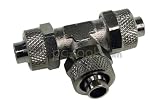 T Compression Fitting for 8mm ID - 11mm OD Tubing : Black Nickel