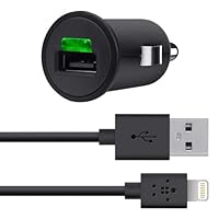 Belkin Car Charger with 8-Pin Lightning Cable for Apple iPhone 5, iPad, iPad mini, iPod touch, and iPod nano(2.1 AMP / 10 Watt)