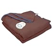 Sunbeam Dynasty Cuddle-Up Fleece Heated Throw Electric Warming Blanket, Walnut/Coastal Blue