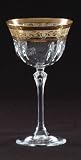 Set of Six 24% Lead Crystal Amber Gold Martini Glasses