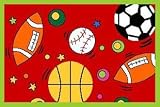Sport Toys Red Children Area Rug 39