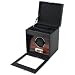 Wolf Designs Ebony Macassar Single Watch Rotator with Cover and Storage Compartment #453456
