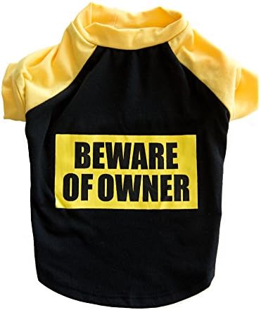 Punchline Pet 'Beware of Owner' Funny Dog Tee (Medium)