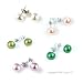 5 Sets Freshwater Cultured Pearl Earrings 7-8mm Multi-Color Pearls with Silver Mount