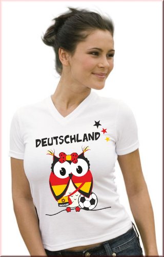 EM-Deutschland – Fan T-Shirt – Trikot Fanshirt-Damen-Fussball – DESIGNERSHIRT DEUTSCHLAND EULE
