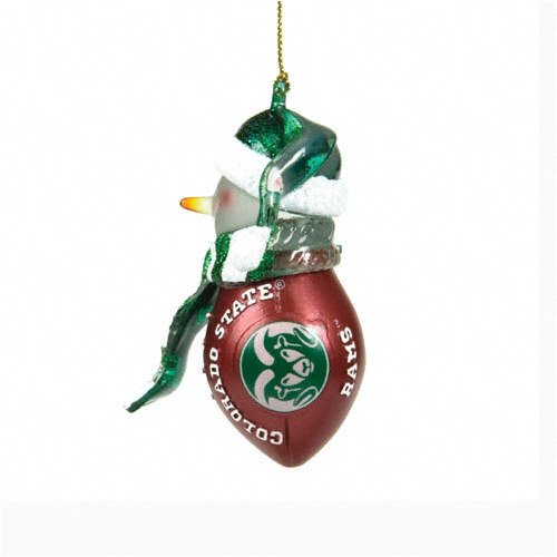 Buy Colorado State Rams 2 3 4 Striped Acrylic Snowman Football Ornament by FansEdge