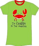 Im Crabby in the Morning Nightshirt Lazy One Clothing 100% Cotton