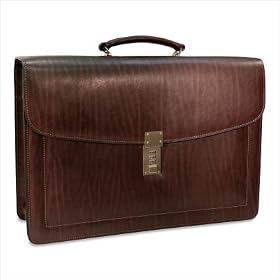 Buy Jack Georges Belting Double Gusset Flap Over Briefcase with Combination Lock 9003 Color: Tan,... by Jack Georges