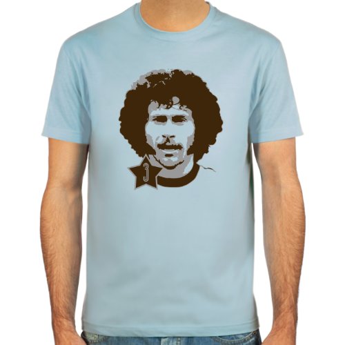 T-Shirt Paul Breitner ::: Farbauswahl: skyblue, sand oder weiß ::: Größen: S-XL ::: Fußball-Kult
