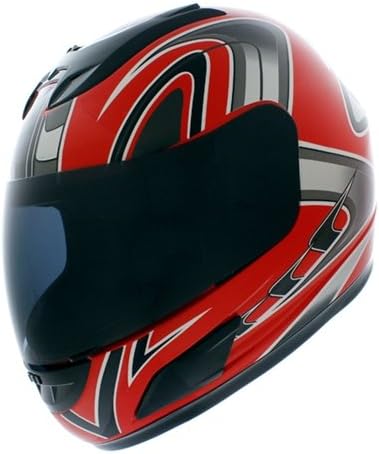 Duke DK-100R Red Full Face Motorcycle Helmet Medium