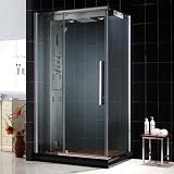 Majestic Steam Shower Enclosure with Removable Teak Wood Flooring Panel