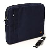 Apple MacBook MB404LL/A 13.3-inch Laptop Faux Suede Protective Sleeve with Shoulder Strap and Pocket - Blue Asphalt