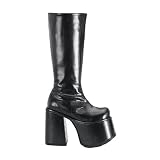 DEMONIA CHOPPER-100 by Pleaser Mens Shoes Knee Boots 5 1/2" Platforms Black Leather Gothic